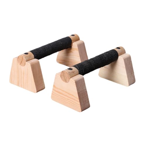 Vaveren 2 Pieces Push up Bar Wooden Parallettes Bar Pushup Handles Portable Anti Slip Push up Stand for Exercise Gymnastics Workout - size: 20CM