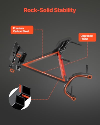 VEVOR Roman Chair Hyperextension Bench, 350 lbs Adjustable Extension Machine, Multi-Function Exercise Equipment for Glute, Hamstring, Lower Back, and Ab Workout, Fitness Weight Bench for Home Gym