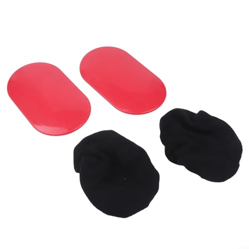 Set of Two Pilates Core and Muscle Toning Gliding Plates with Dual Material Base, Suitable for Carpet and Hardwood Floors (Red)