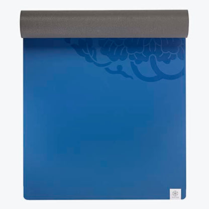 Gaiam Dry-Grip Yoga Mat - 5mm Thick Non-Slip Exercise & Fitness Mat for Standard or Hot Yoga, Pilates and Floor Workouts - Cushioned Support, Non-Slip Coat - 68 x 24 Inches