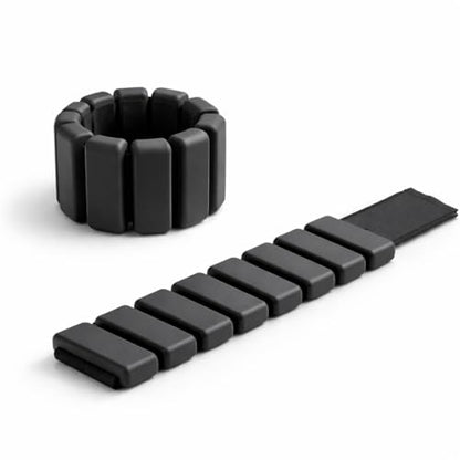 Elegance Adjustable Wrist & Ankle Weights for Women – Wearable Fitness Bracelets for Pilates, Yoga, Walking & Home Workout – Soft Silicone Weighted Bangles (Black)