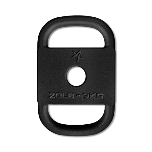 Yes4All Cast Iron Rucking Weight with 2" Center Hole, Training Weight Plate with Upgraded Rounded Handle for Weighted Walking, Lifting, Rucking & Tactical Strength Training - US Patented Design