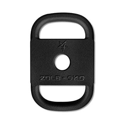 Yes4All Cast Iron Rucking Weight with 2" Center Hole, Training Weight Plate with Upgraded Rounded Handle for Weighted Walking, Lifting, Rucking & Tactical Strength Training - US Patented Design