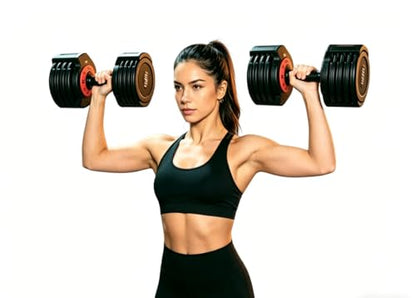 Single Adjustable Dumbbell – Premium Quick-Change Weight Set with Base, Space-Saving Smart Dial System for Home Gym, Full Body Strength Training for Men & Women