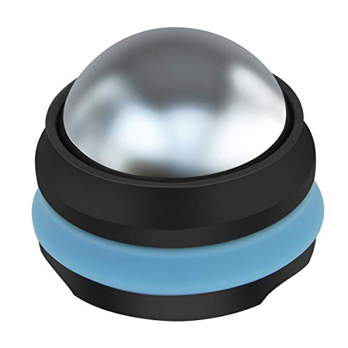 Cold Massage Roller Ball, Stainless Steel Cold Therapy Relief, Free Rolling Removable Gel Ball Deep Tissue Massage Pain Relief, Great Tool for Back/Neck Pain, Muscles Recovery (Black) - color: Blue Black