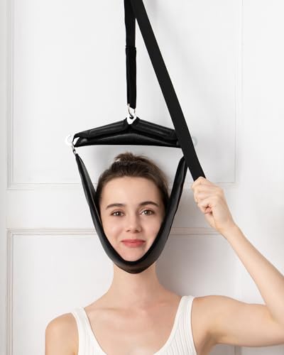 Neck Stretcher Cervical Traction Device for Home Use - Over The Door Cervical Neck Traction Device for Decompression Home Physical Therapy, Portable Neck Traction Device for Neck Pain