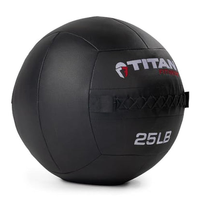 Titan Fitness Soft Shell Medicine Wall Ball, Cross-Texture Grip - size: 25 lb