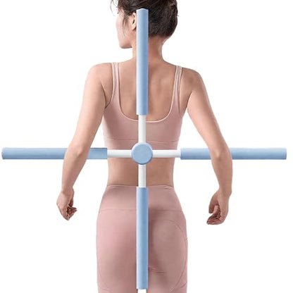 Yoga Postures Stick – Yoga Exercise Stick, Stretch Mobility Pole, Adjustable Pilates Training Bar, Portable Rehabilitation Fitness Tool | Lightweight Stretching Aid for Office Gym Travel Home - color: Blue