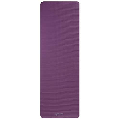 Gaiam Yoga Mat, Pilates & Exercise Mat, Thick Mat 2/5" (10mm) Workout Mat with Easy-Cinch Carrying Strap for Home & Gym Workouts - color: Purple