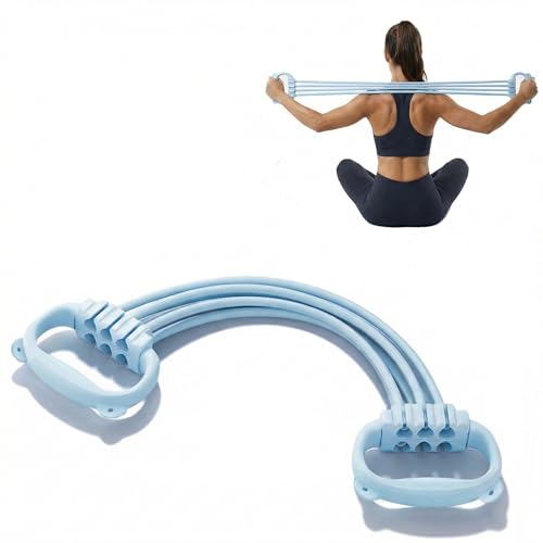 Adjustable Puller 6 Tubes, Elastic Pull Rope Fitness for Adult Female Male, Yoga Puller - color: Blue