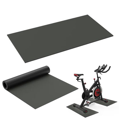 2PCS Exercise Bike Mat, Non-Slip Exercise Bike Mat for Floor for Rowing Machine and Stationary Spin Bike