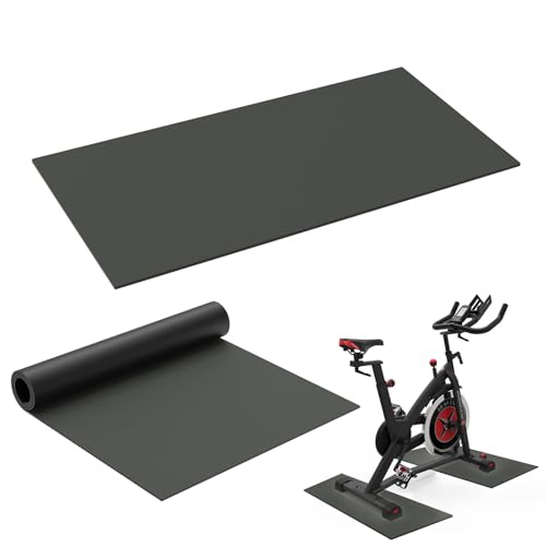 2PCS Exercise Bike Mat, Non-Slip Exercise Bike Mat for Floor for Rowing Machine and Stationary Spin Bike