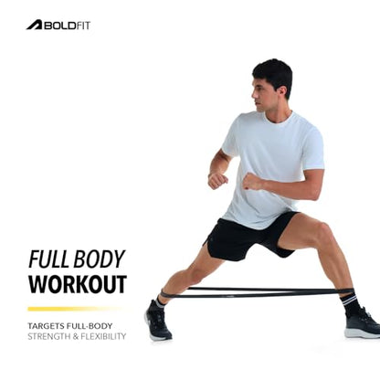 Boldfit Heavy Resistance Band for Exercise & Stretching, Pull Up Band Suitable in Home & Gym Workout, Power Bands for Men & Women. (Black 15-30 kg Resistances)(Material: Natural Rubber )
