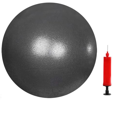 Pilates Exercise Ball for Yoga, Barre, Fitness & Physical Therapy Mini Squishy Balance Ball for Home Workouts Includes Pump for Easy Inflation - color: Black, size: 6 Inch