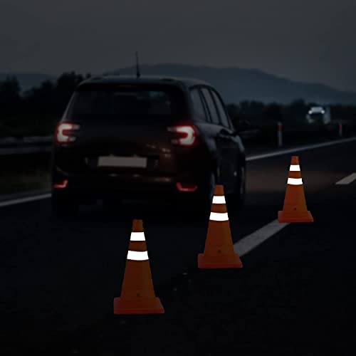 RoadHero 18 Inch 4 Pack Collapsible Traffic Safety Cones, Multi Purpose Pop-up Cones with Reflective Collar for Road Safety, Orange Cones for Driving Training, Parking Lots - size: 18 Inch