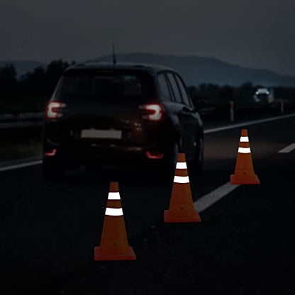 RoadHero 18 Inch 4 Pack Collapsible Traffic Safety Cones, Multi Purpose Pop-up Cones with Reflective Collar for Road Safety, Orange Cones for Driving Training, Parking Lots - size: 18 Inch