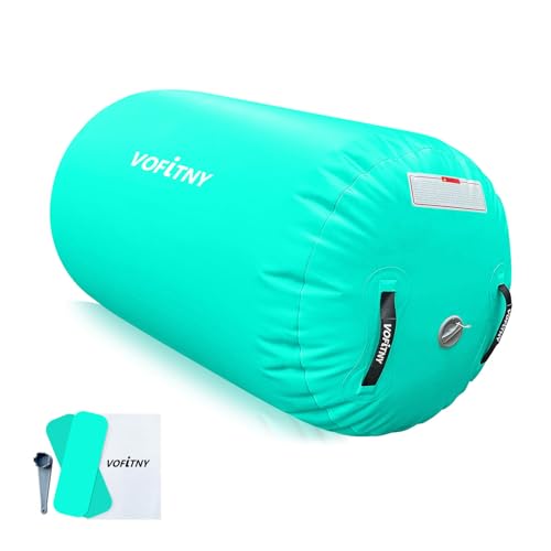 VOFiTNY Gymnastics Air Barrel Tumbling Equipment Back Handspring Trainer - color: Mint nopump, size: 3.3'L x 2'D