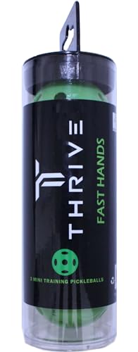 Thrive Fast Hands Mini Pickleball Ball - Quicker Reaction Training Aid for Hands, Paddle Control, and Coordination - Great for Pickleball Drills - Includes 3 Balls and Tube