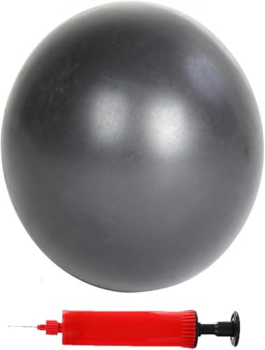 Mini Pilates Exercise Yoga Ball, 6 Inch Small Inflatable Exercise Yoga Ball,Core Training and Physical Therapy Equipment, with Pump - color: Gray, size: 9 inch