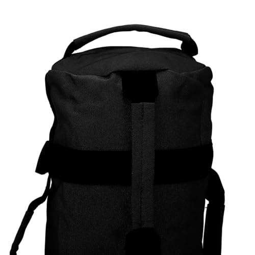 Multi-Purpose Fitness Sandbag with Filler Bags and 6 Handles, Oxford Fabric Training Weight Bag, for Indoor Gym - color: Black