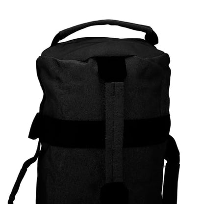 Multi-Purpose Fitness Sandbag with Filler Bags and 6 Handles, Oxford Fabric Training Weight Bag, for Indoor Gym - color: Black