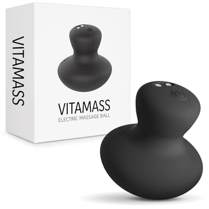 Handheld Massage Ball, Portable Waterproof Rechargeable Mini Massage Tool (Black) - color: Black