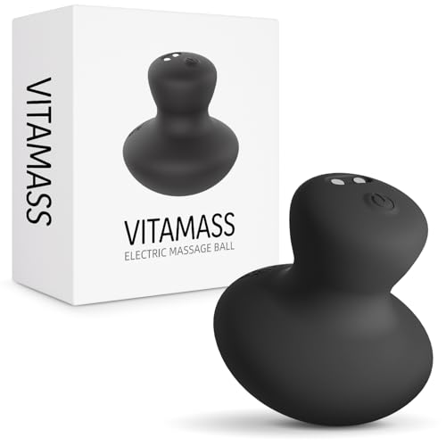 Handheld Massage Ball, Portable Waterproof Rechargeable Mini Massage Tool (Black) - color: Black