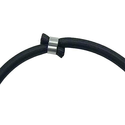 10Pcs Trampoline Elastic Rope Elastic Ties Aluminum Buckle Trampoline Accessories Bungee Cord for Tarp Canopy Exercise Fitness Trampoline, Black