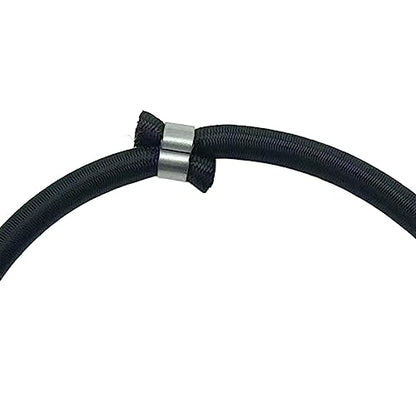 10Pcs Trampoline Elastic Rope Elastic Ties Aluminum Buckle Trampoline Accessories Bungee Cord for Tarp Canopy Exercise Fitness Trampoline, Black
