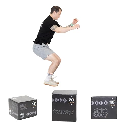Plyo Box [Bells of Steel] 6-in-1 Foam Box Jumps, Plyometric Boxes, Squats, Step-Ups, Knee-ups, 20in x 24in x 30in and 14in x 16in x 18in