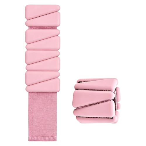 Adjustable Silicone Ankle Wrist Weights Strap for Wrist Leg and Ankle Training Providing Customizable Resistance Levels - color: Pink