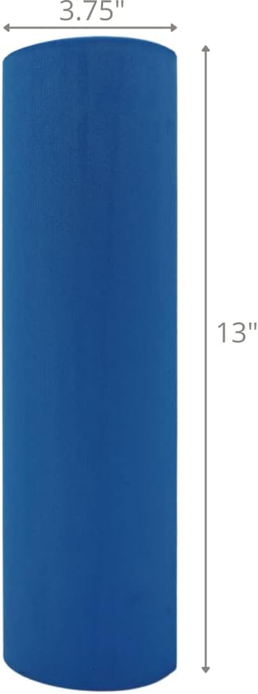 High-Density Foam Roller for Muscle Recovery & Massage, 13" x 3.75" EVA Firm Roller for Warm-Up/Cooldown, Yoga & Pilates, Includes Carry Case (Blue) - color: Blue