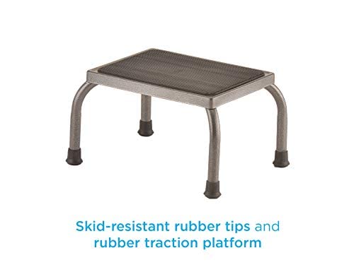 NOVA Step Stool with Steel Base, 300 lb Capacity – Non-Slip Rubber Platform & Skid-Resistant Feet, Lightweight 4.5 lb, Assembled, Durable Gunmetal Gray, Rust-Proof Hammertone Finish - style: Standard