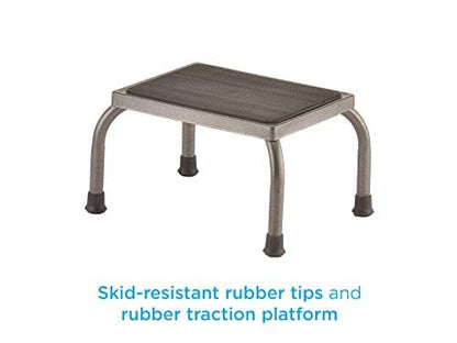 NOVA Step Stool with Steel Base, 300 lb Capacity – Non-Slip Rubber Platform & Skid-Resistant Feet, Lightweight 4.5 lb, Assembled, Durable Gunmetal Gray, Rust-Proof Hammertone Finish - style: Standard
