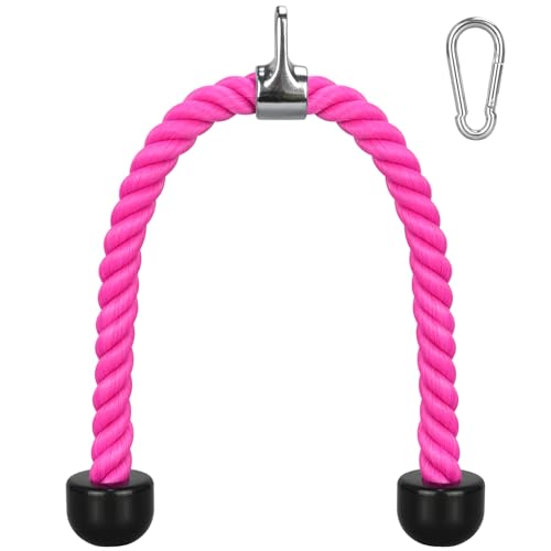 DkOvn Tricep Rope, 27 Inches Cable Machine Attachment, Pull Down Attachments with Carabiner, for Gym Home Workout Exercise - size: 36-inch