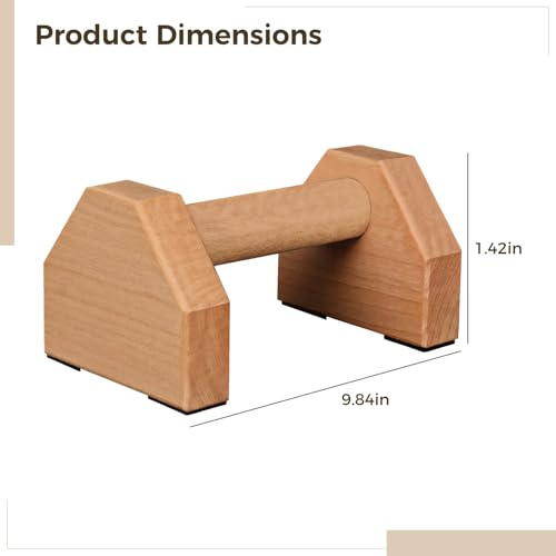 2 PCS Wooden Push Up Stands, Beech Wood Push Up Bars with Ergonomic Grip, Anti-Slip Base, Supports 660 lbs for Gymnastics and Yoga
