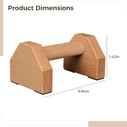 2 PCS Wooden Push Up Stands, Beech Wood Push Up Bars with Ergonomic Grip, Anti-Slip Base, Supports 660 lbs for Gymnastics and Yoga