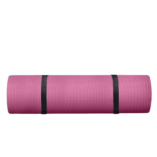 Non Slip Yoga Mat 1/5" Thick High Density Non Slip Anti-Tear Exercise Mat with Carrying Strap Hot Yoga Mat for Pilates, Workouts, Floor, Home Yoga, Stretching, Fitness, Gym - color: Pink
