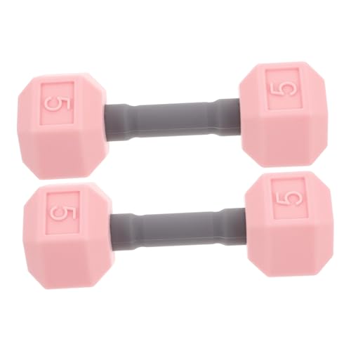 Totority Mini Dumbbells for Kids 2pcs Silicone Hand Weights, 0.4lb Pink Toddler Exercise Toys, Home Gym Equipment, 4.52 * 1.69 * 1.49inch, for Children, Kindergarten Sports
