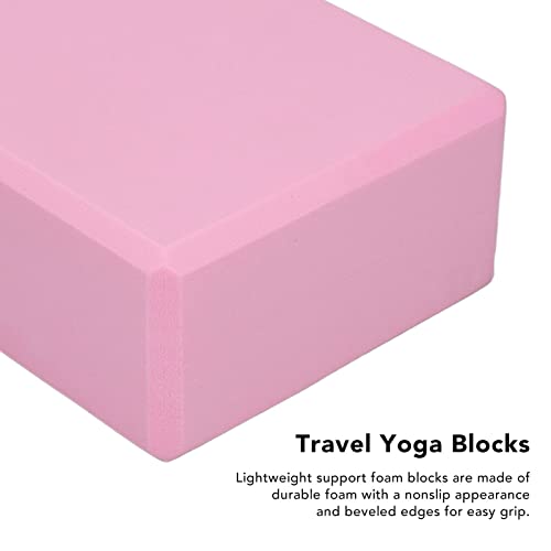 Yoga Block, Foam 2 Pack Foam Travel Yoga Pilates Blocks Stability Nonslip Blocks for Meditation Pilates