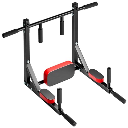 Wall Mounted Pull Up Bar Dip Station, Heavy Duty, Multifunctional Fitness Equipment