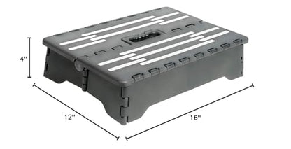 Miles Kimball Fox Valley Traders Portable Help Step, 16” W x 12” D x 4” Tall – Folds to Small Size for Storage, Non-Slip Rubber Step Surface for Safety, Durable Plastic Construction Supports 300 Lbs.