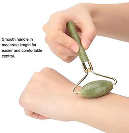 Jade Roller & Gua Sha Set 5 in 1 Facial Massager Tools - Jade Gua Sha Facial Massager Set with Roller for Face Sculpting & Skin Care