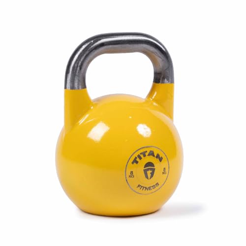 Titan Fitness Competition Kettlebell, Single Piece Casting, KG Markings, Full Body Workout - size: 18.0 Pounds