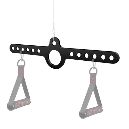 LAT Pull Down Double to Single D Handle Spreader T Bar Cable Row Attachments Landmine Adapter for Belt Squat Rack,Exercise Pulley System Adaptor Plate Cable Machine Crossover for Home Gym