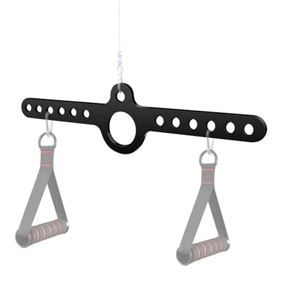 LAT Pull Down Double to Single D Handle Spreader T Bar Cable Row Attachments Landmine Adapter for Belt Squat Rack,Exercise Pulley System Adaptor Plate Cable Machine Crossover for Home Gym