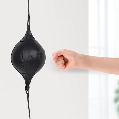 Boxing Speed Training Ball Double-end Pu Hanging Reaction Ball with Rope, Pump, Needle, and Hook Set for Hand-Eye Coordination and Reflex Boxing Workout at Home