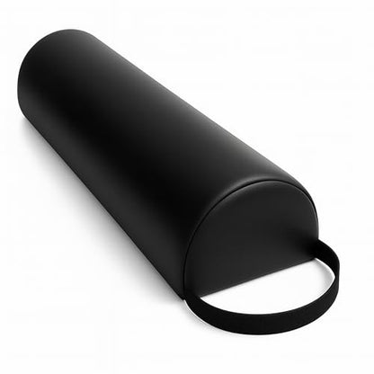 Half-Round Bolster Pillow for Massage and Yoga, High-Density Support Cushion for Neck, Knees, Back & Ankles, Black, 17.8''L x 8''W x 4.7''H
