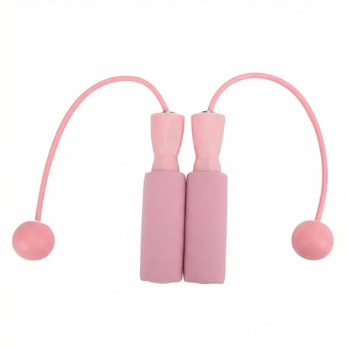 Cordless jump rope with Foam Ball Handles, Pink Ropeless Skipping Trainer for Indoor Cardio Practice, Adjustable Grip, Compact Carry for Small Spaces, 1 Piece