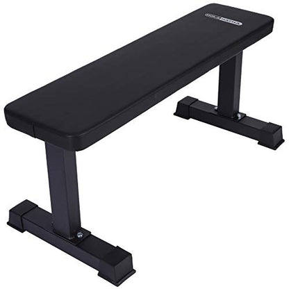 Steel Frame 600 Lbs Capacity Foam Padded Flat Weight Fitness Equipment Home Gym Freeweight Barbell Bench for Strength Full Body Exercise